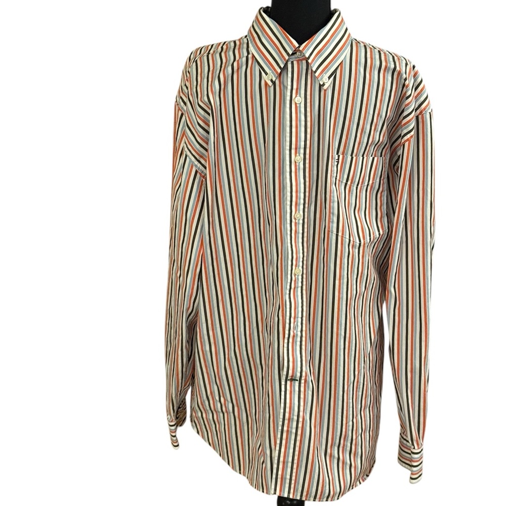 Tommy Hilfiger striped button up shirt. Size X-Large Tall